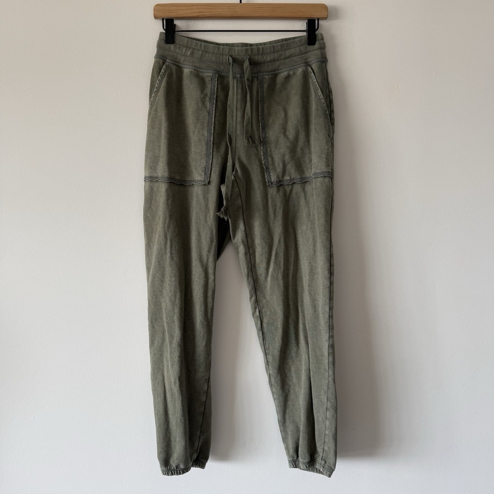 Aerie Joggers Women Small Army Green Sweatpants Drawstring Lounge 100% Cotton